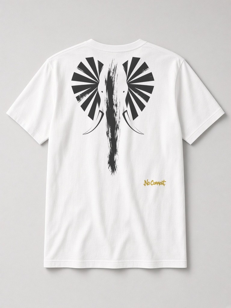 Abstract elephant front back-print t-shirt by No Comment